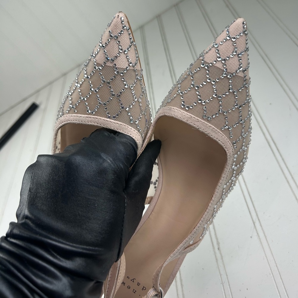 A New Day Gigi Embellished Slingback Kitten Heel in Beige Women’s Size 7.5 - Picture 7 of 8